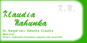 klaudia mahunka business card